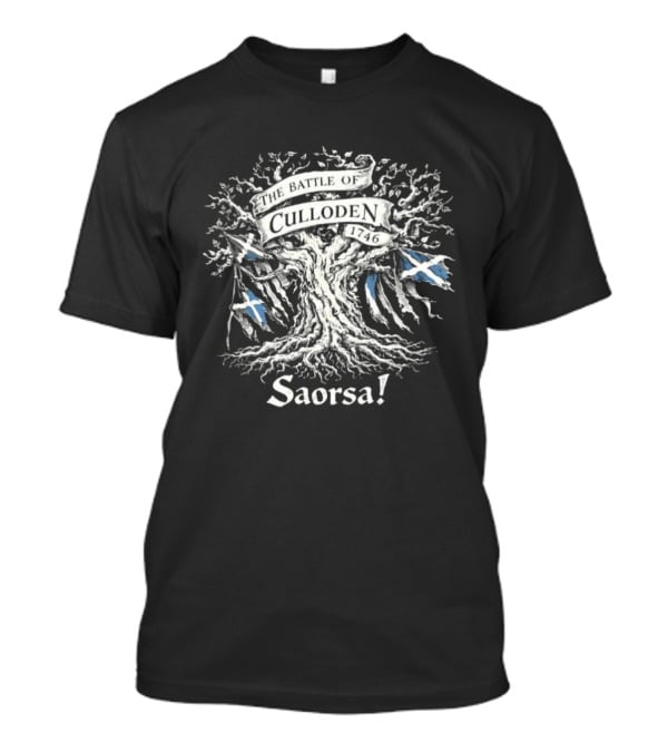 The Battle Of Culloden 1746 Saorsa Scotland Flag Tree T-Shirt