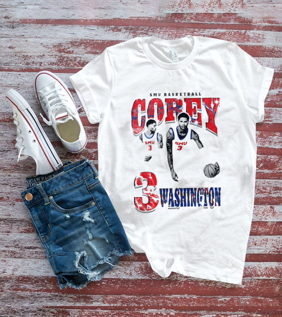 SMU Basketball Corey Washington 3 T-Shirt