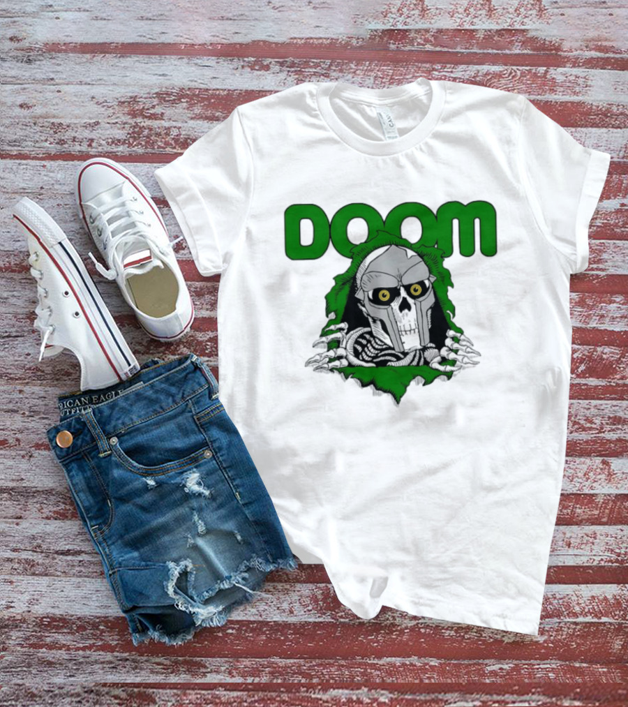 DOOM Skeleton Mask And Bones T-Shirt