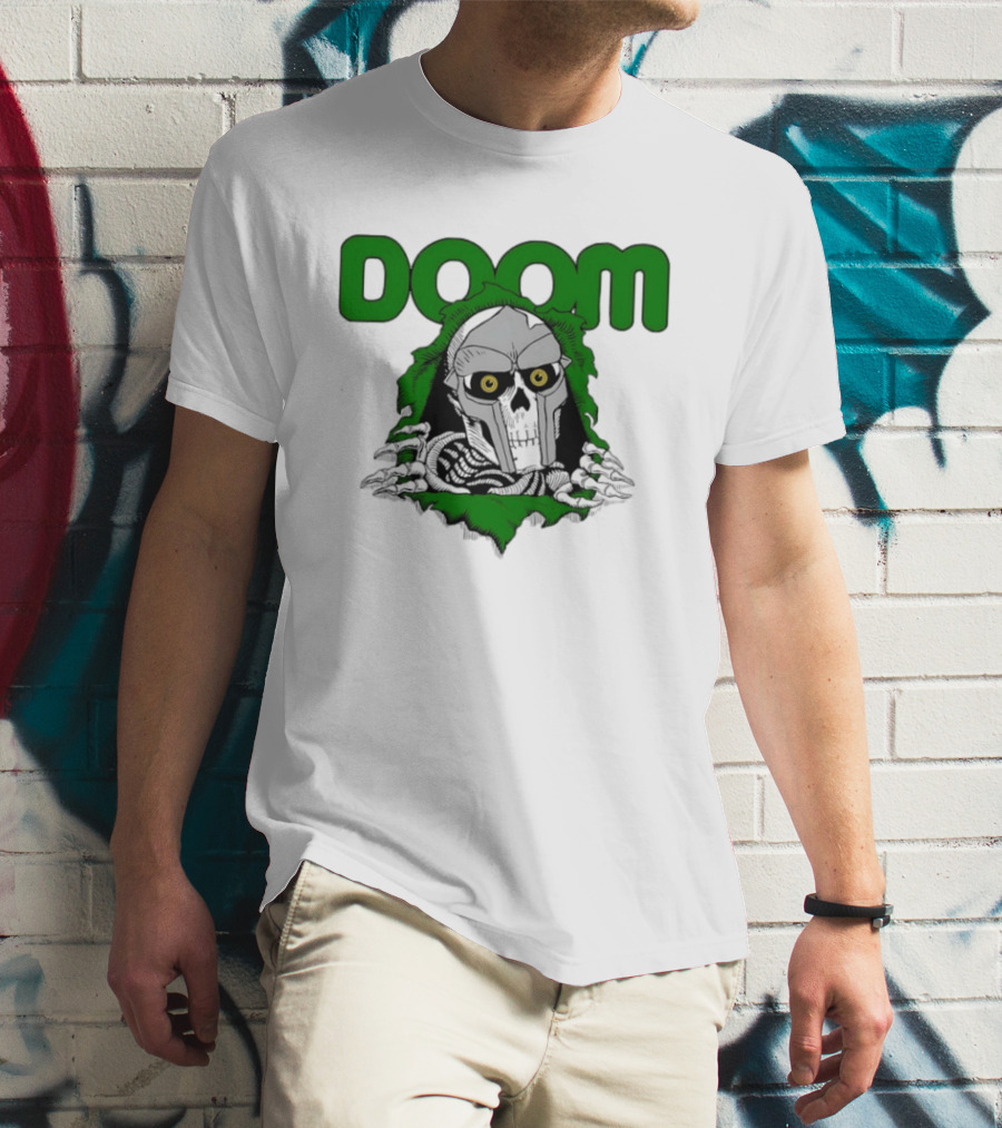 DOOM Skeleton Mask And Bones T-Shirt
