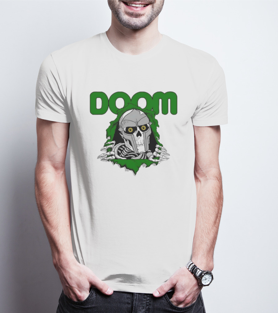 DOOM Skeleton Mask And Bones T-Shirt