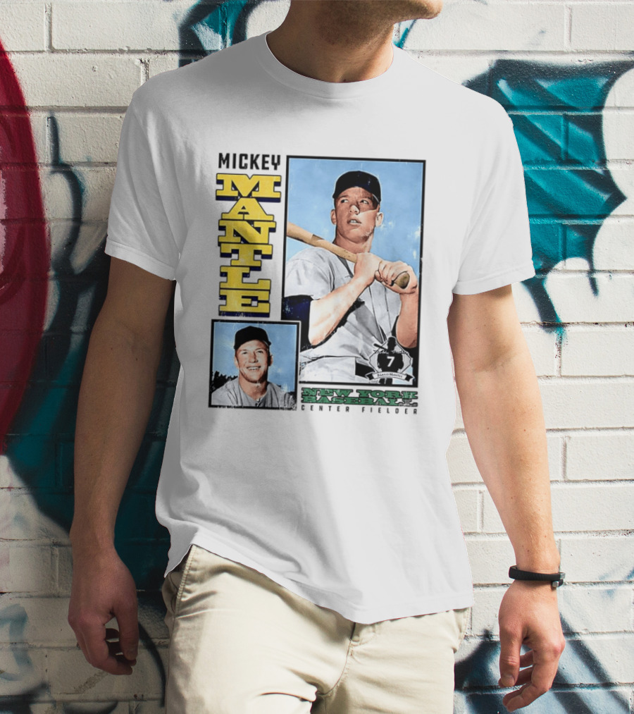 Mickey Mantle New York Yankees Center Fielder Number 7 Baseball Player T-Shirt