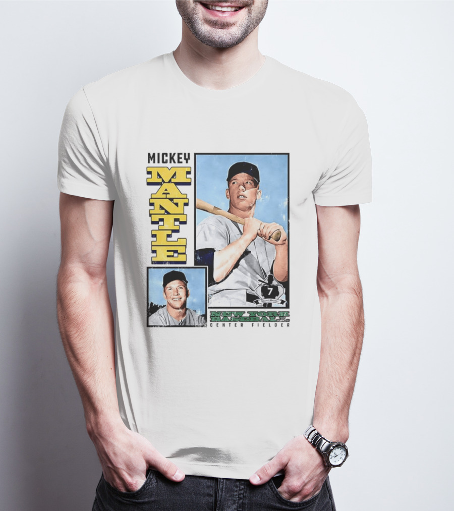 Mickey Mantle New York Yankees Center Fielder Number 7 Baseball Player T-Shirt