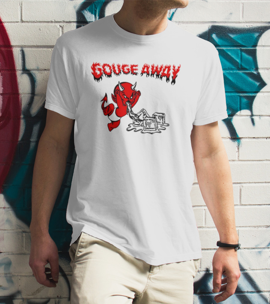 Gouge Away Red Devil Smashing Ice Cubes T-Shirt