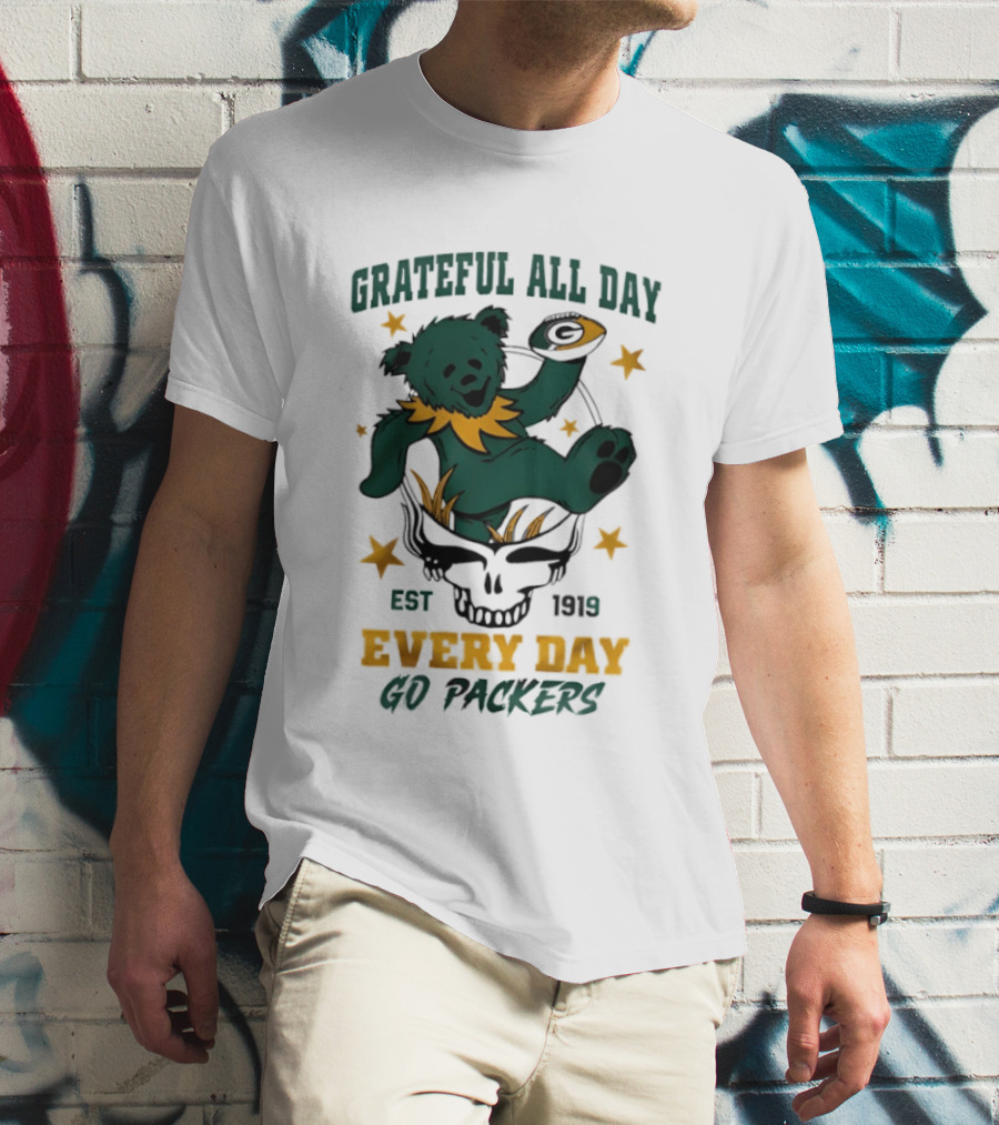 Grateful All Day Every Day Go Packers Est 1919 T-Shirt