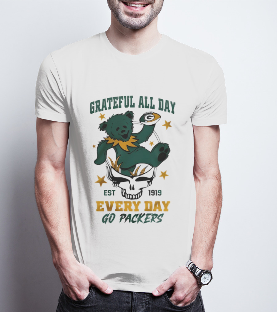 Grateful All Day Every Day Go Packers Est 1919 T-Shirt