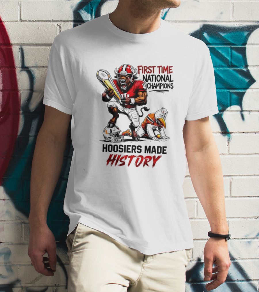 Hoosiers Made History First Time National Champions Mascots Ibis Bison T-Shirt