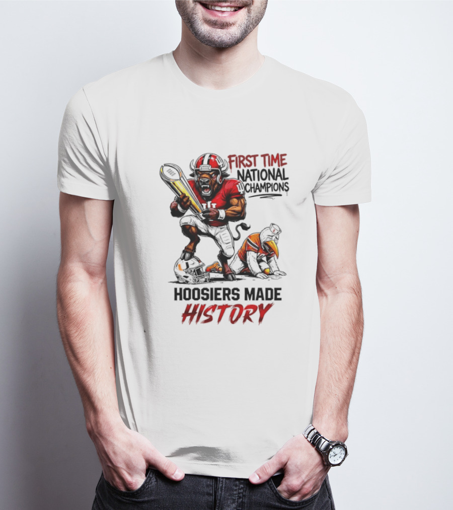 Hoosiers Made History First Time National Champions Mascots Ibis Bison T-Shirt