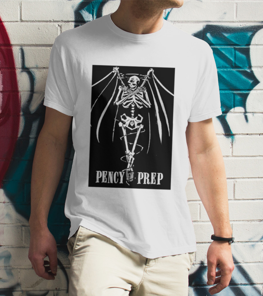 Pencey Prep Skeleton Flyer Ransom Bats Crossed Arms Band Merch T-Shirt