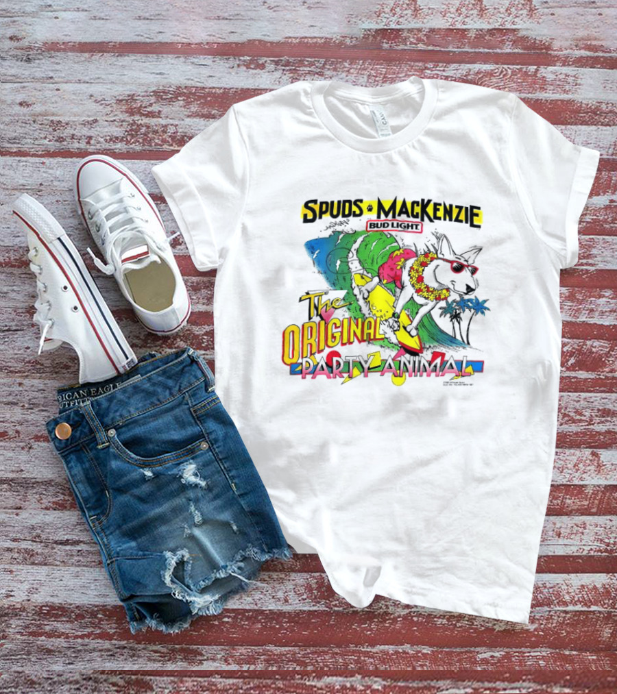 Spuds MacKenzie Bud Light Surfing The Original Party Animal T-Shirt