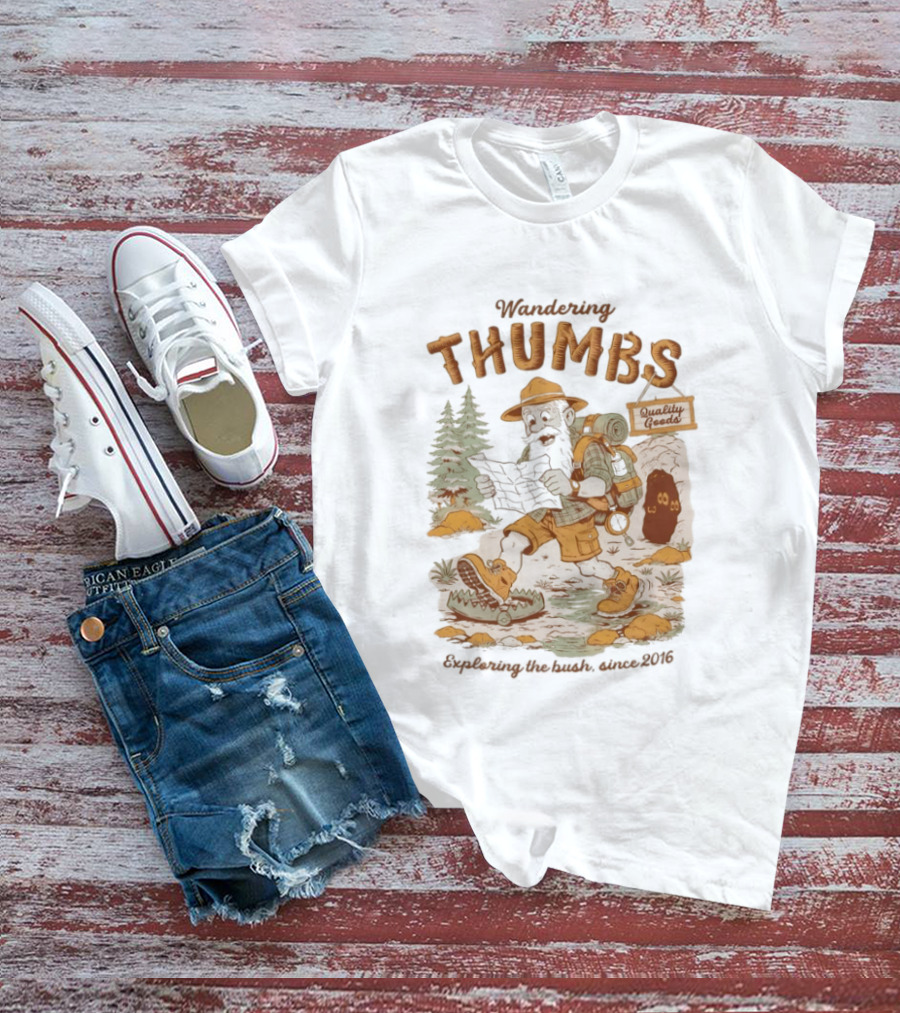 Wandering Thumbs Exploring The Bush Cowboy Bear Camping Since 2016 T-Shirt