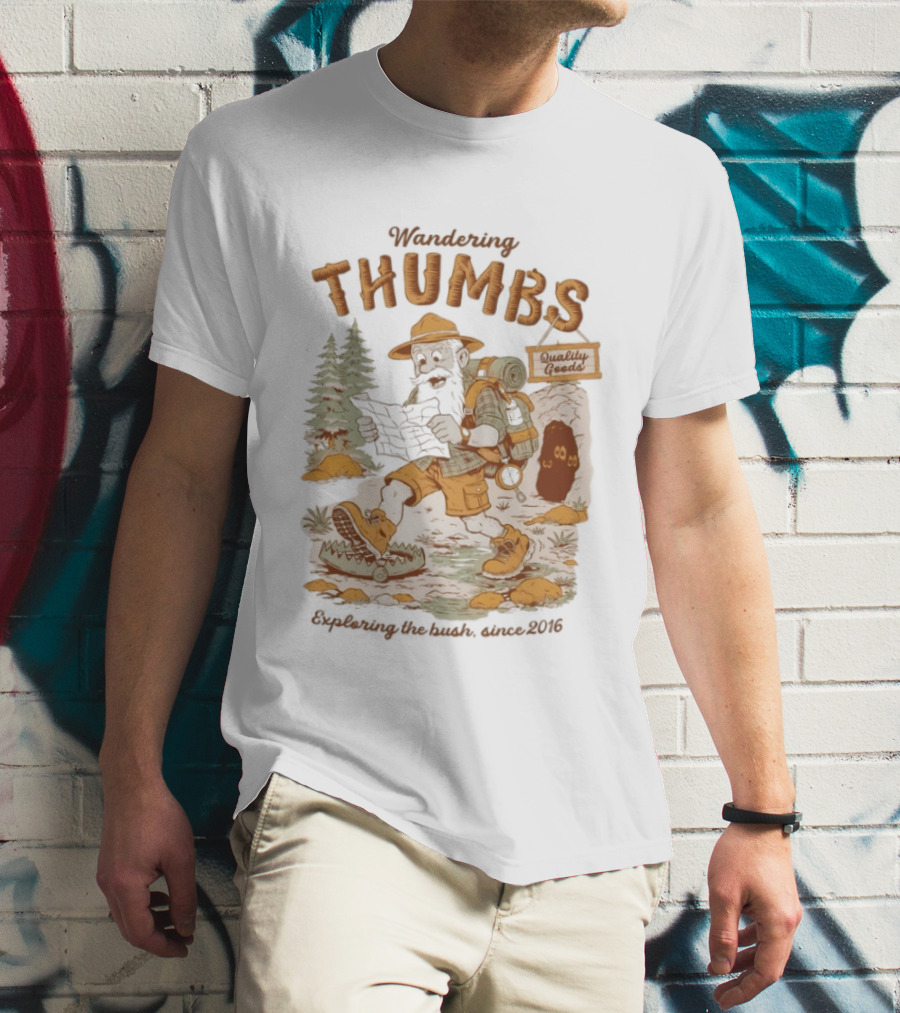 Wandering Thumbs Exploring The Bush Cowboy Bear Camping Since 2016 T-Shirt