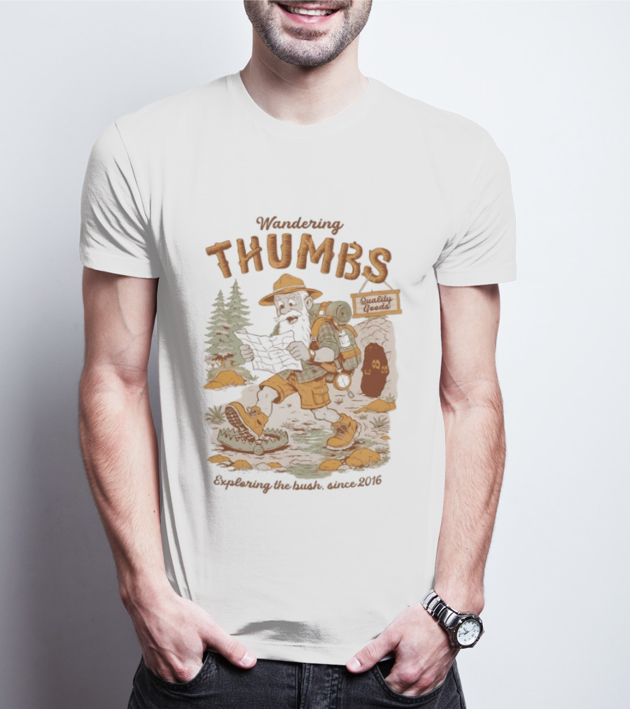 Wandering Thumbs Exploring The Bush Cowboy Bear Camping Since 2016 T-Shirt