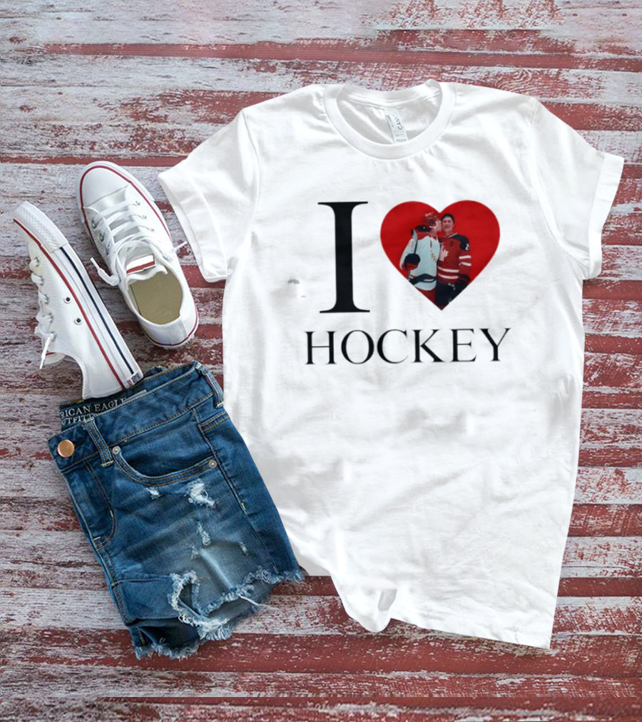 Williams & Storrie I Love Hockey Players Red Heart T-Shirt