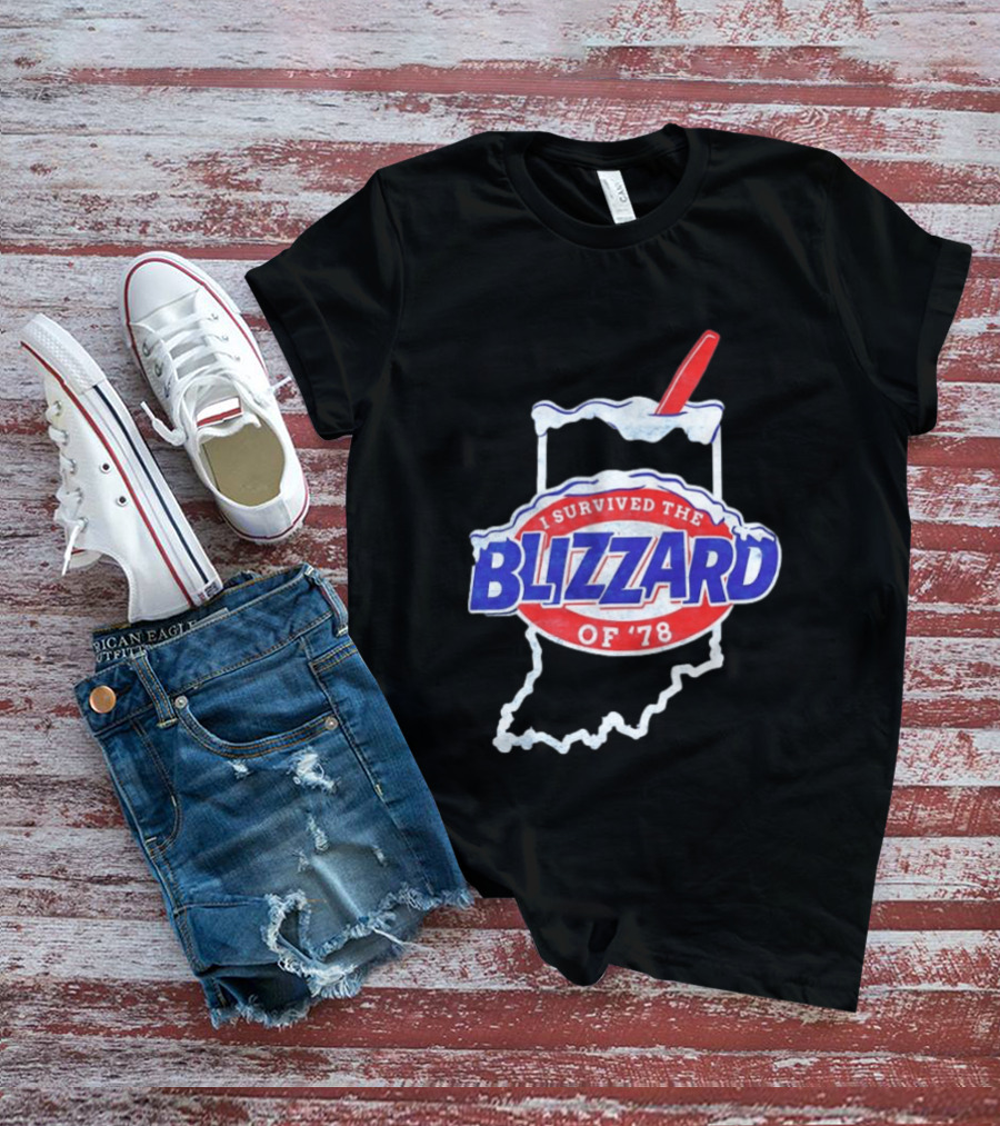 I Survived The Blizzard Of '78 Indiana Snow Shovel T-Shirt