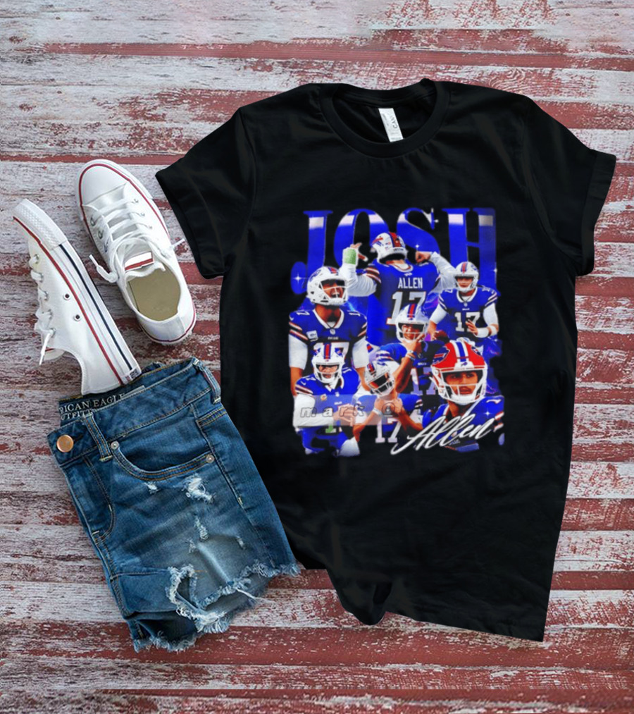 Buffalo Bills Josh Allen Quarterback Celebration Montage T-Shirt