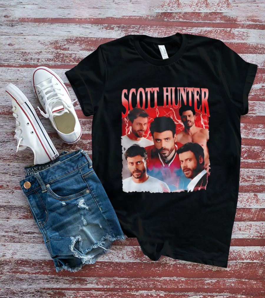 Scott Hunter Lightning Background Multiple Poses T-Shirt
