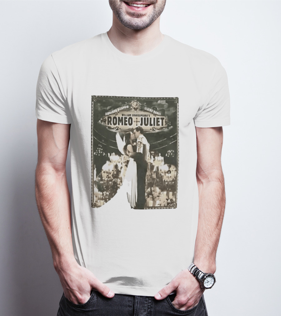 William Shakespeare's Romeo And Juliet Leonardo Claire Iconic Romantic Scene T-Shirt