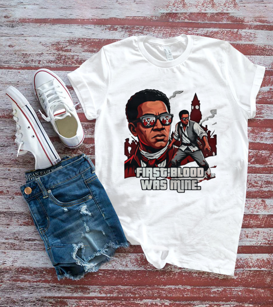First Blood Was Mine Cool Character Action Scene T-Shirt