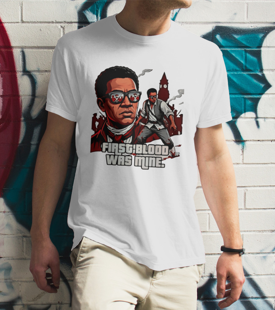 First Blood Was Mine Cool Character Action Scene T-Shirt