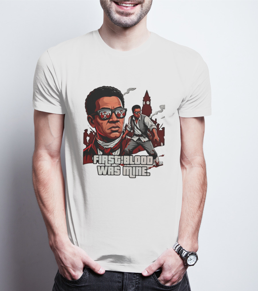 First Blood Was Mine Cool Character Action Scene T-Shirt