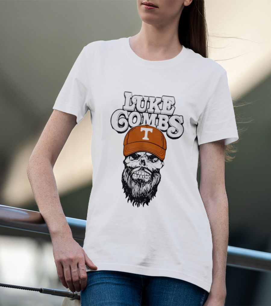Luke Combs Tennessee Volunteers Skull Cap NCAA T-Shirt