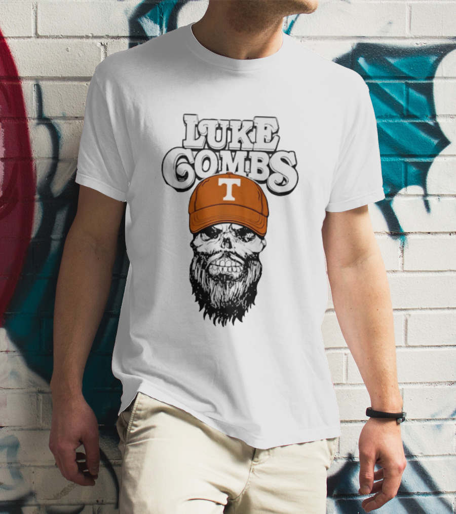 Luke Combs Tennessee Volunteers Skull Cap NCAA T-Shirt