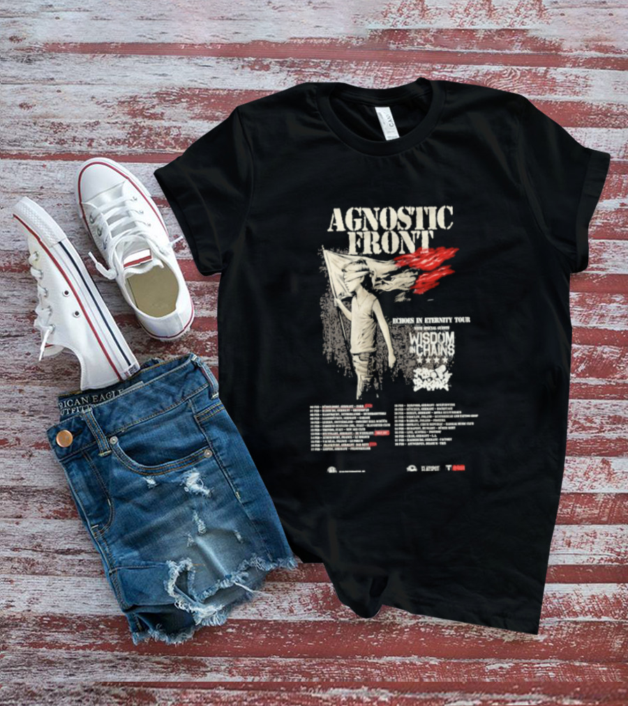 Agnostic Front European Echoes In Eternity Tour 2026 Punk Tour Dates T-Shirt