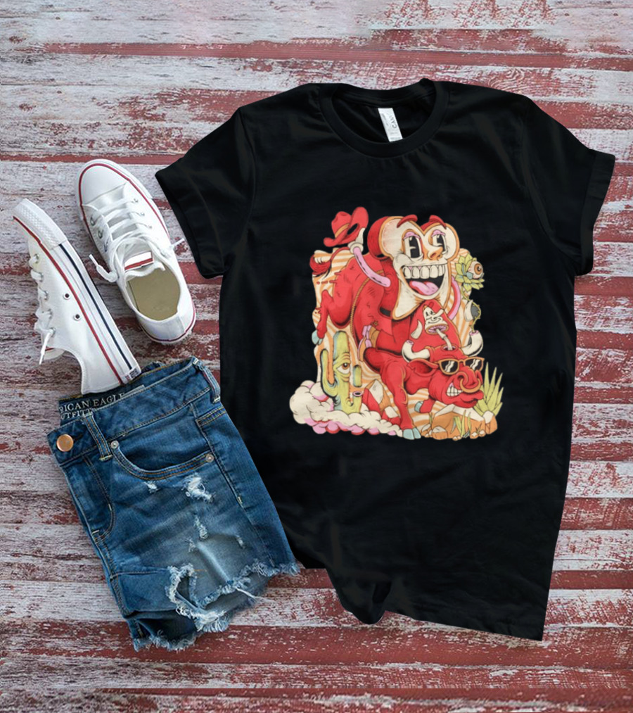 Daily Bread Texas Toast Surreal Cow Cactus Adventure T-Shirt