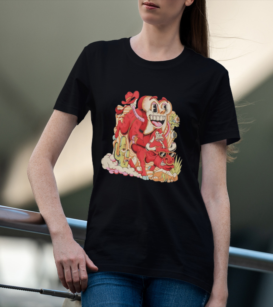 Daily Bread Texas Toast Surreal Cow Cactus Adventure T-Shirt