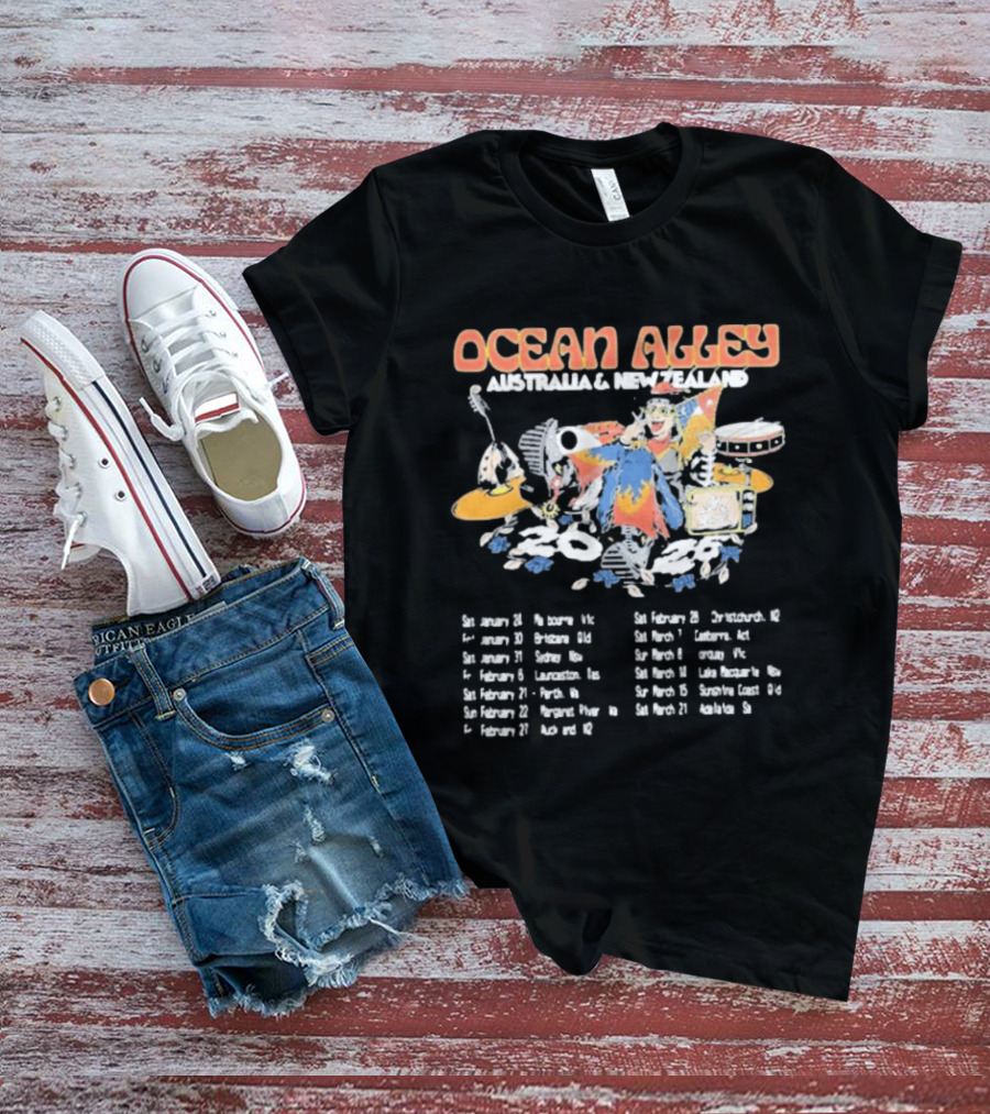 Ocean Alley Australia & New Zealand 2026 Tour Dates Music Band T-Shirt