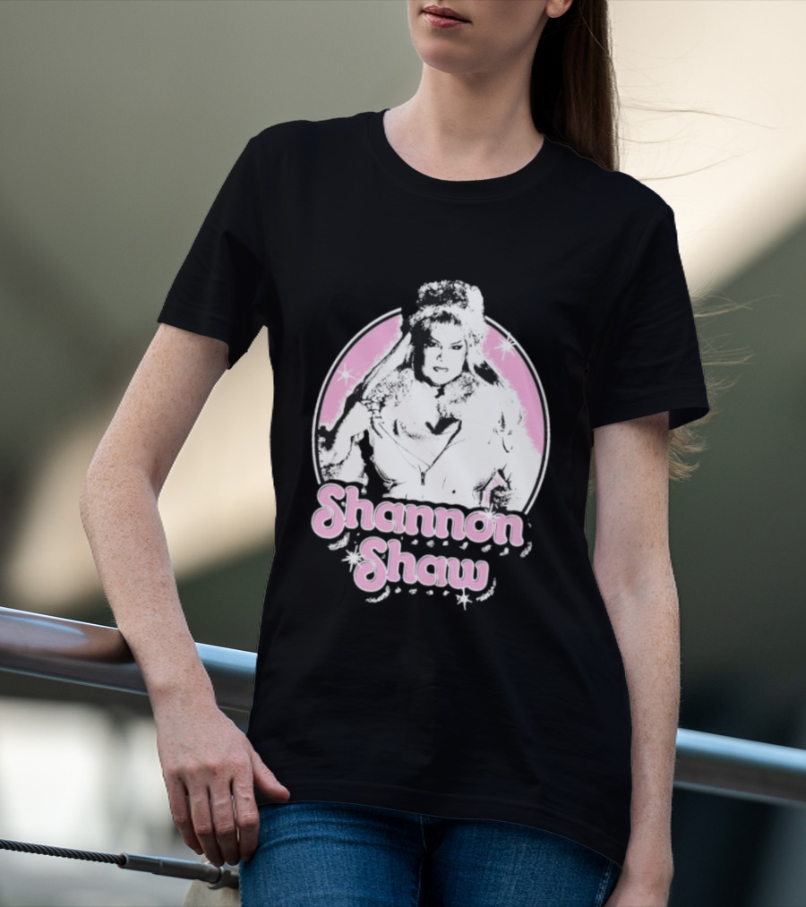 Shannon Shaw Fur Coat Glamour Pink Starry T-Shirt