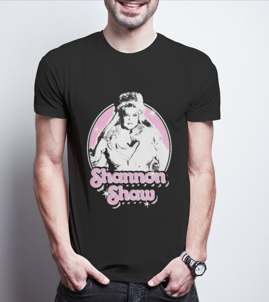 Shannon Shaw Fur Coat Glamour Pink Starry T-Shirt