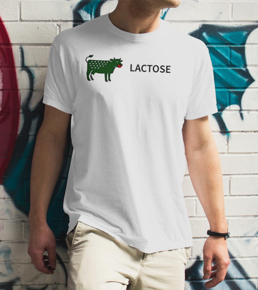 Lactose Cow 2026 Eating Red Apple T-Shirt