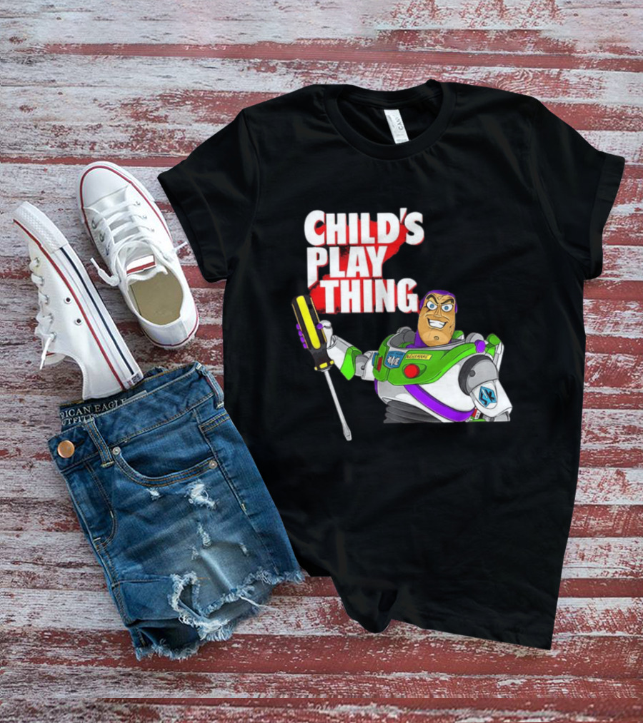 Child's Play Thing Buzz Lightyear Horror Crossover Toy Story T-Shirt