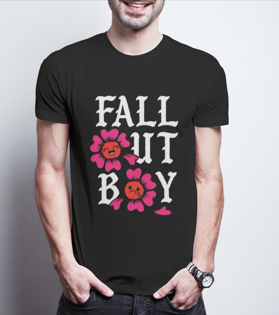 Fall Out Boy Floral Pink Red Flowers T-Shirt