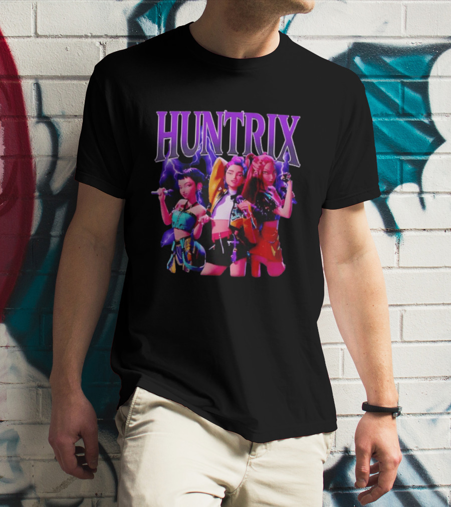 Huntrix Girls Trio Power Pose With Lightning Effect T-Shirt