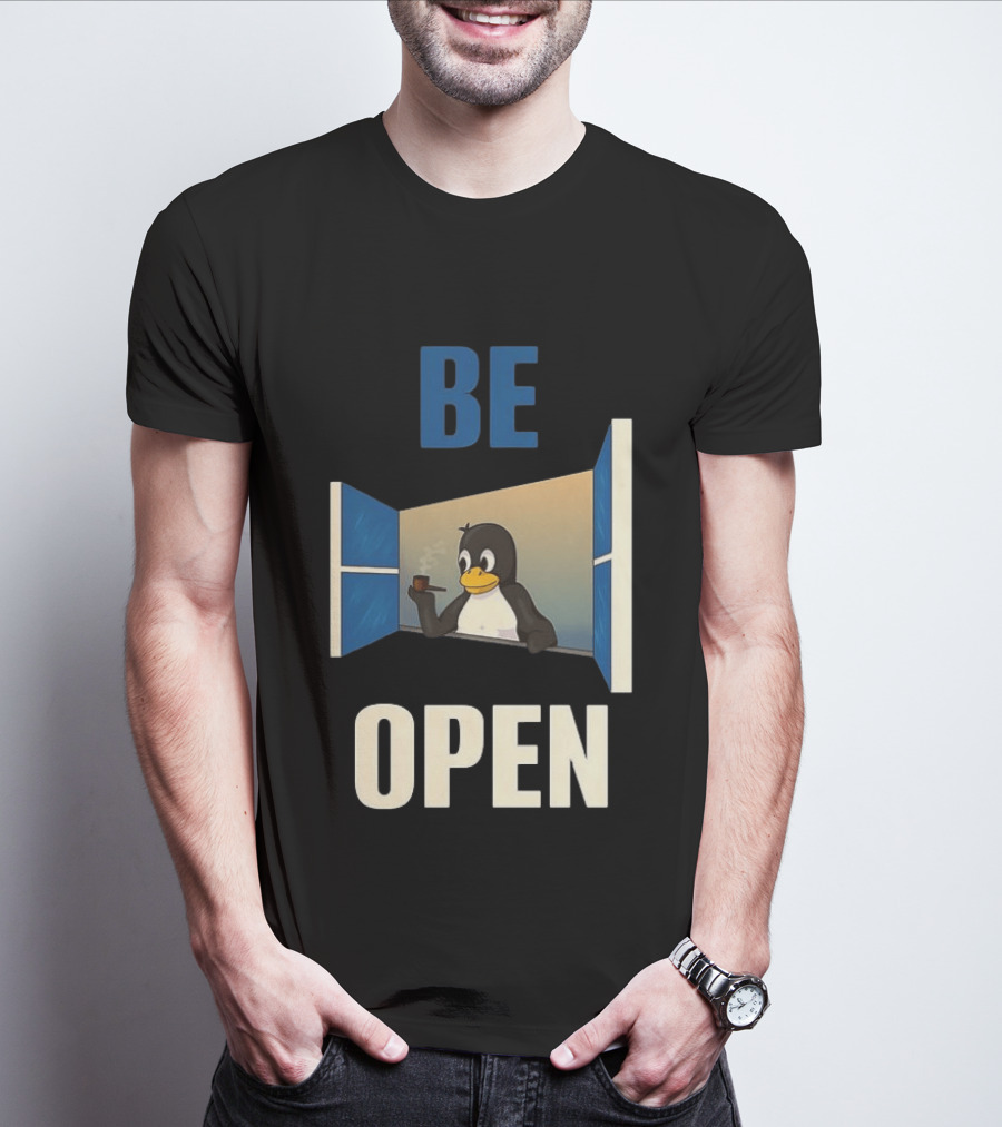 Penguin Be Open Smoking Pipe T-Shirt