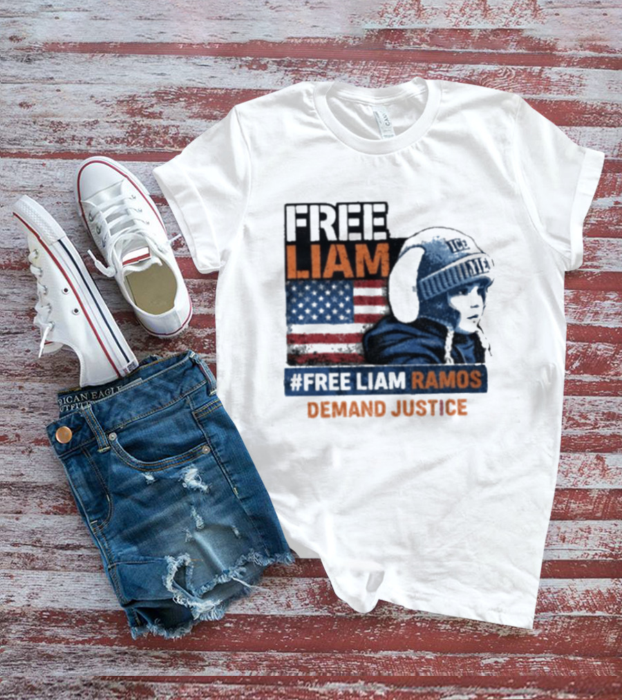 Free Liam Ramos Demand Justice American Flag Ice Hat T-Shirt