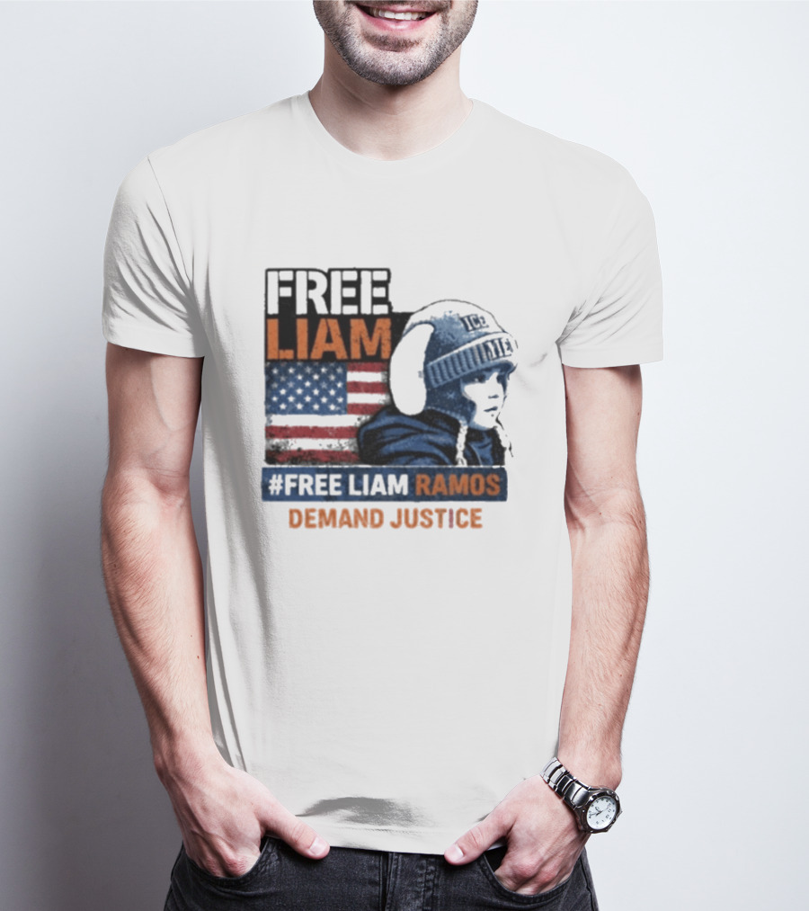 Free Liam Ramos Demand Justice American Flag Ice Hat T-Shirt
