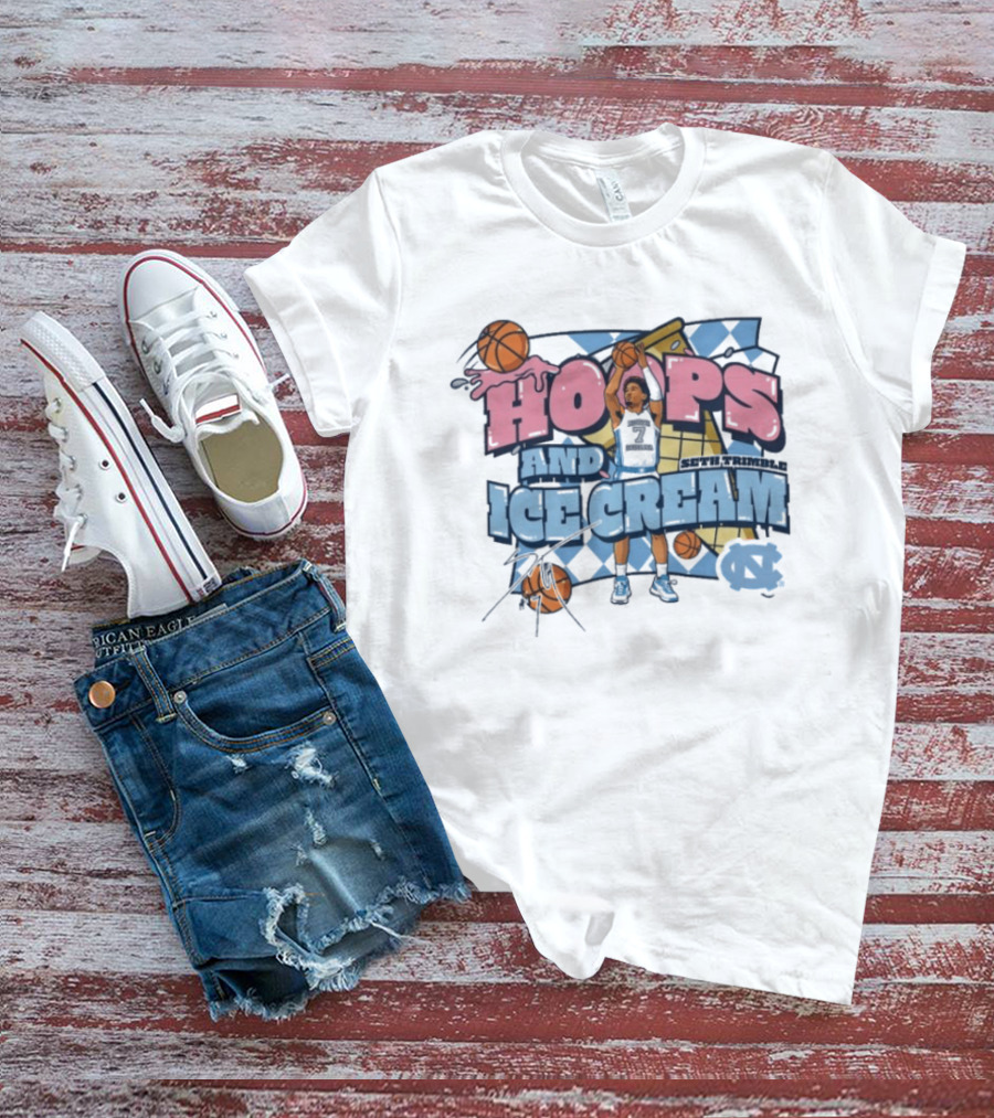 Hoops And Ice Cream UNC North Carolina Tar Heels Basketball Seth Trimble T-Shirt