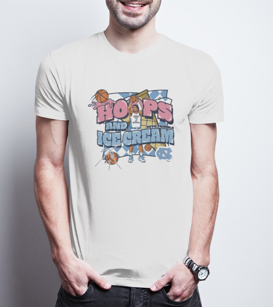 Hoops And Ice Cream UNC North Carolina Tar Heels Basketball Seth Trimble T-Shirt
