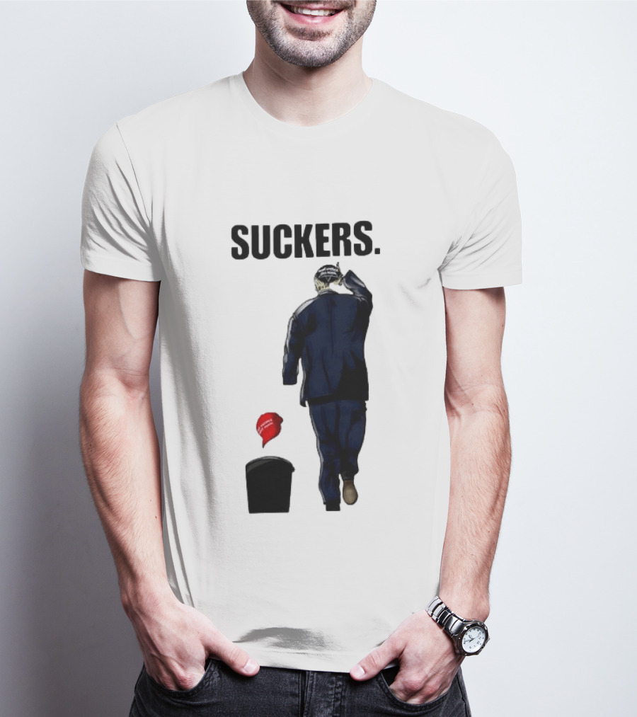 Suckers Trump MAGA Hat Trash Can T-Shirt