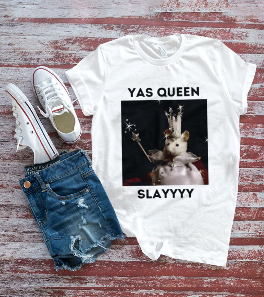 Yas Queen Slayyyy Mouse With Crown And Wand Magic T-Shirt