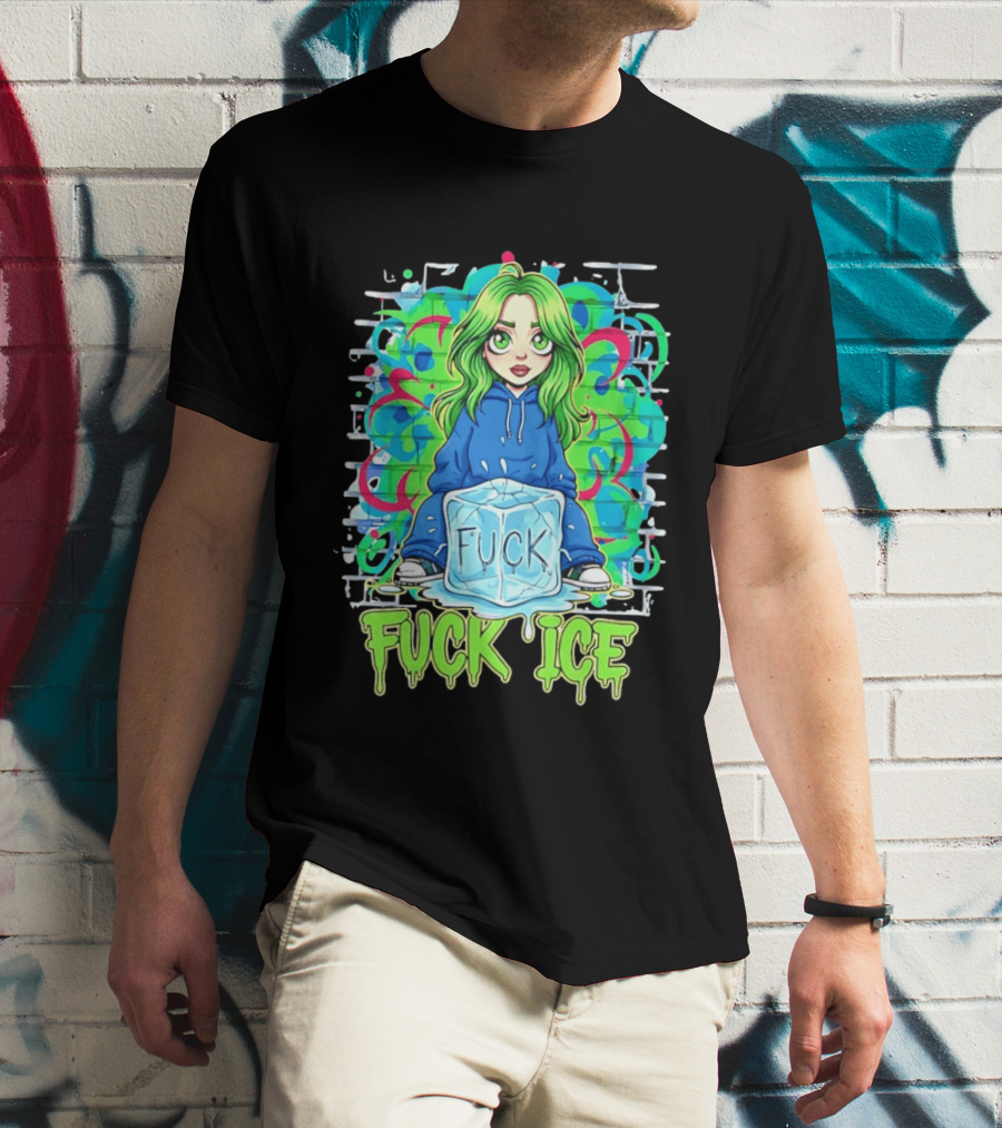 Billie Eilish Cartoon Fck Ice T-Shirt