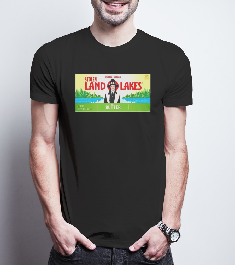 Billie Eilish Stolen Land O Lakes Salty Butter Anti ICE T-Shirt