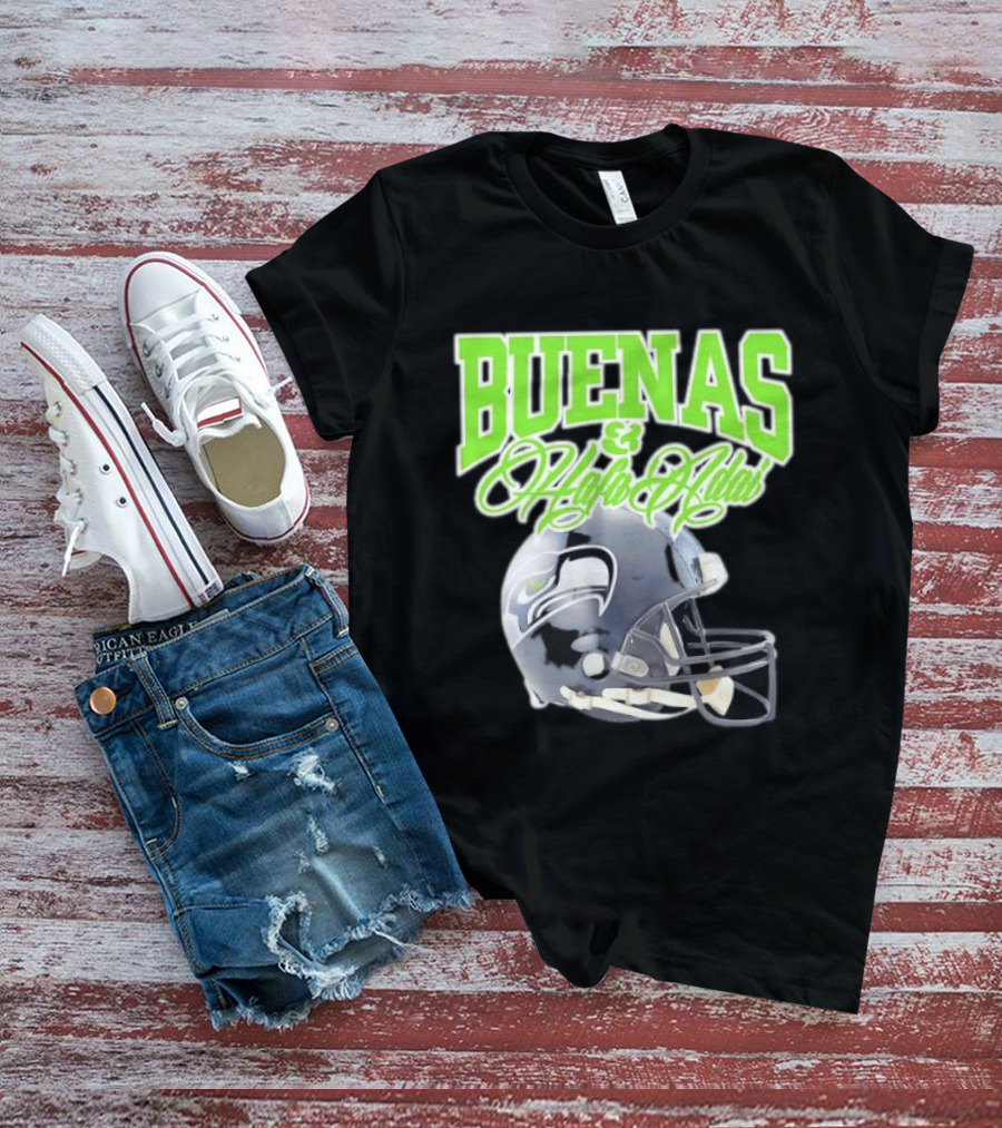 BUENAS Hafa Adai Seattle Seahawks Helmet T-Shirt