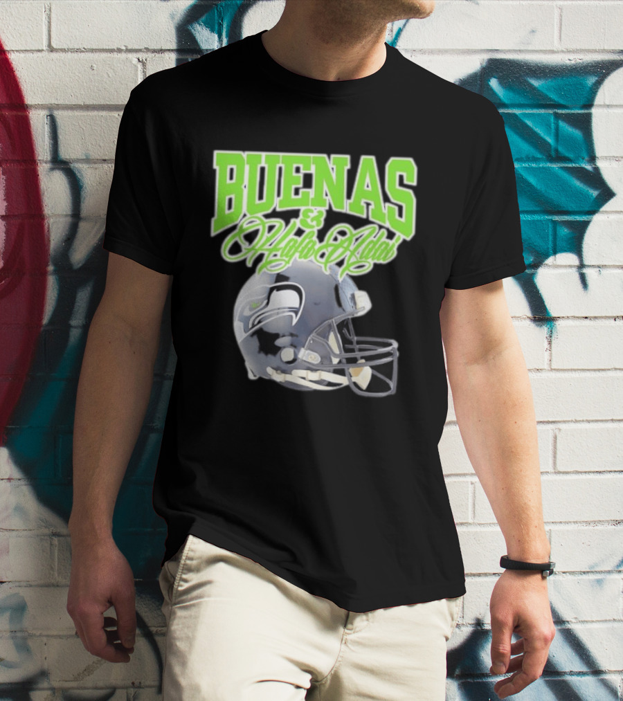 BUENAS Hafa Adai Seattle Seahawks Helmet T-Shirt