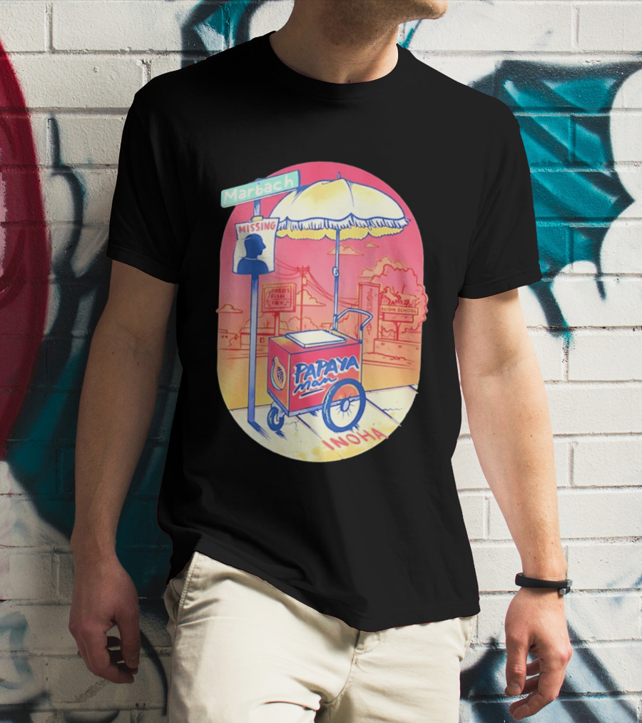 Marbach Inoha Papaya Man Missing High School Fred's Fish Fry T-Shirt