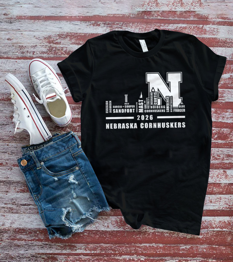 2026 Nebraska Cornhuskers City Skyline Lincoln T-Shirt